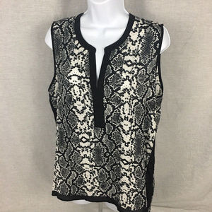 Daniel Rainn Sleeveless Snake Skin Pattern Top L